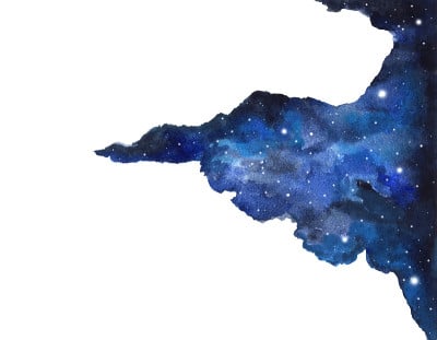 抽象水彩银河天空背景，宇宙纹理。夜空。