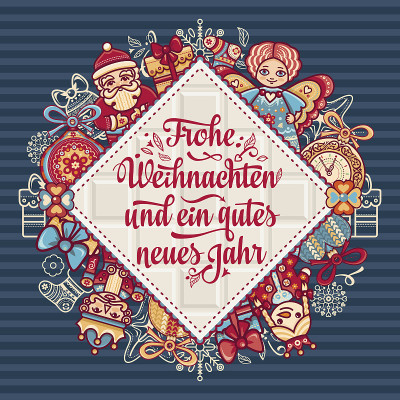 Frohe Weihnacht。祝贺你在德国过圣诞节