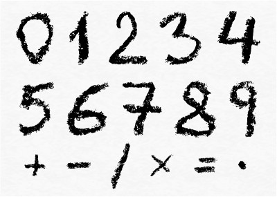 手写矢量木炭数字