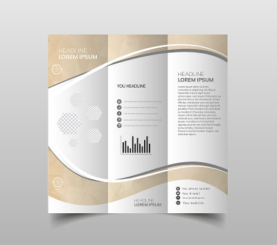 Vector collection of tri-fold brochure design temp