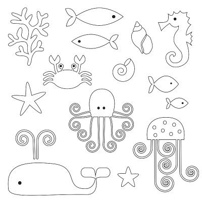 sea life digital stamps