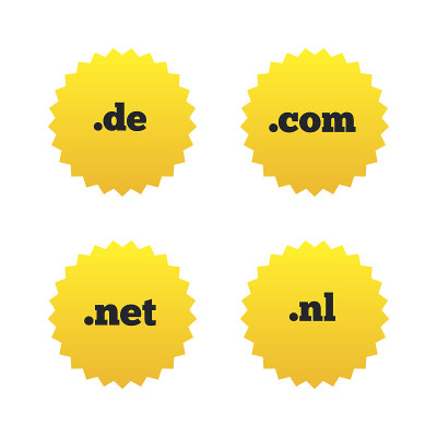 顶级域名的迹象。De, Com, Net和Nl。