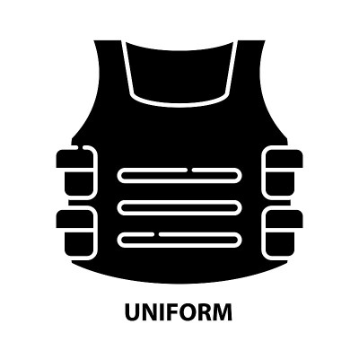 uniform symbol icon, black vector sign with editab