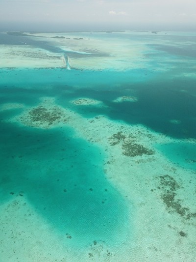 Pristine blue ocean, rock islands in Palau