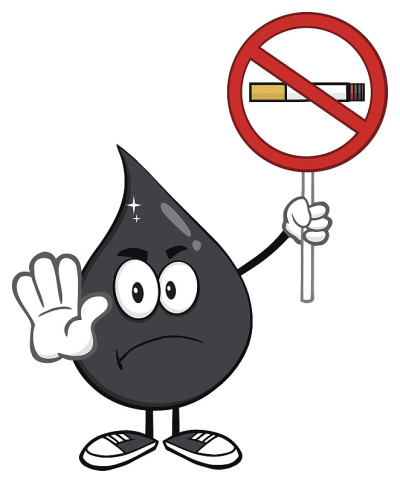 愤怒的油滴举着戒烟标志