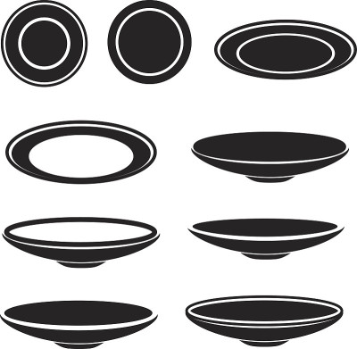 盘子图标，矢量插图
