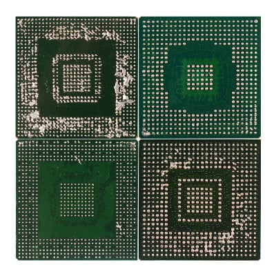 球栅阵列(BGA)芯片严重破损。