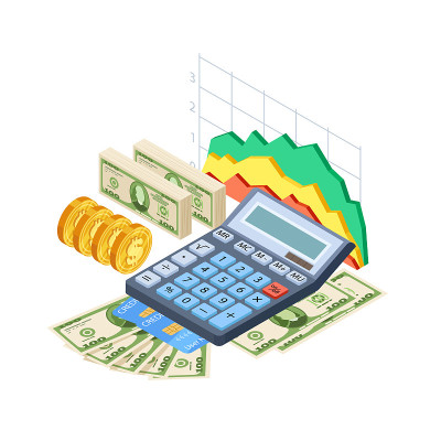 Financial analytics, bookkeeping vector concept. C