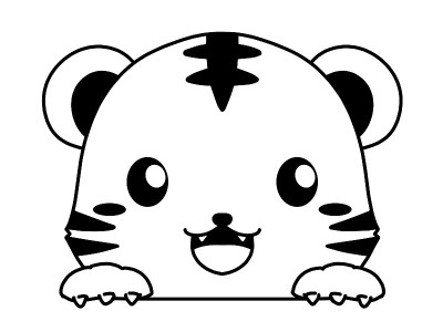 可爱老虎脸插图