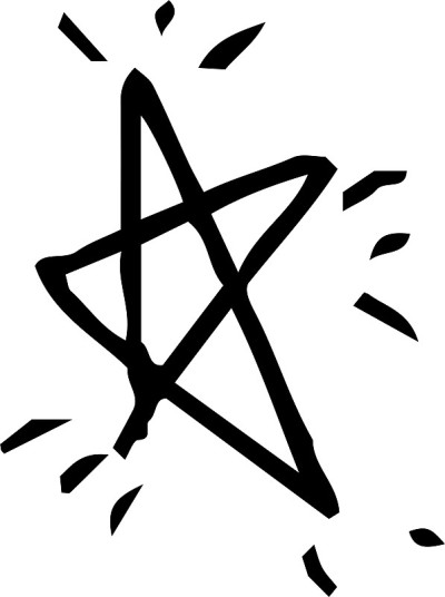 一个孩子画的一颗闪亮的星星
