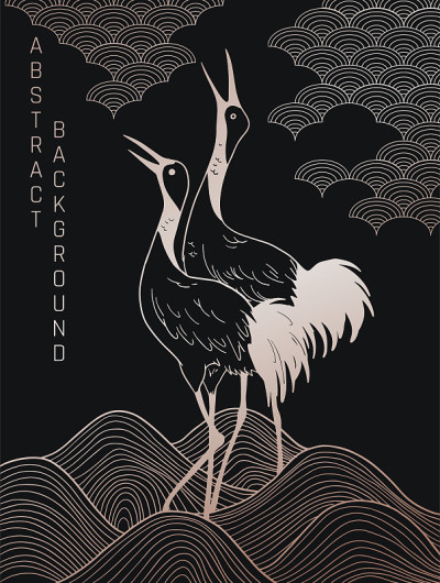 鹤鸟插图