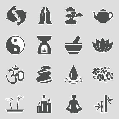 禅宗图标。贴纸设计。矢量插图。