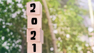 木制积木的2021年数字