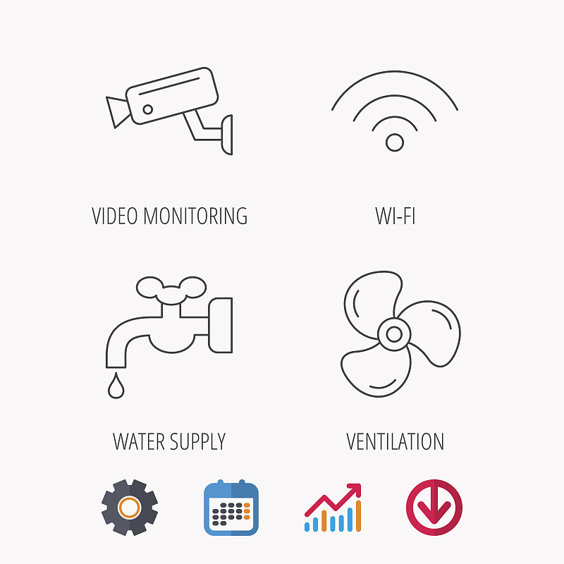 Wifi、摄像头和通风图标。