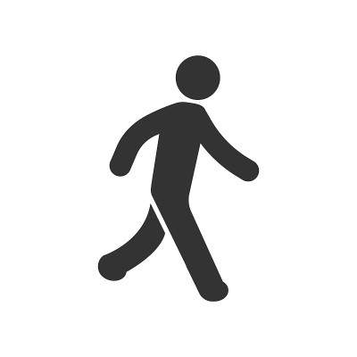人行走活动图标矢量插图。