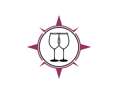 指南针标志上的酒杯