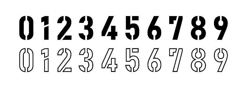 一组十个数，从0到9。为您的设计编号元素。现代时尚字体字体。矢量图