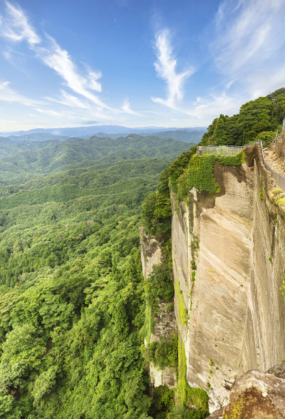 野尻山观景台的悬崖俯瞰千叶县博索半岛。