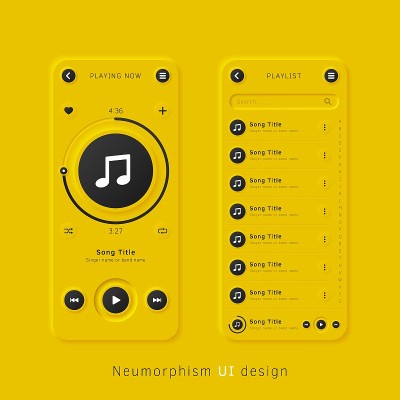 用户界面元素的移动应用程序。Neumorphism用户界面设计工具包。Neumorphism UI 