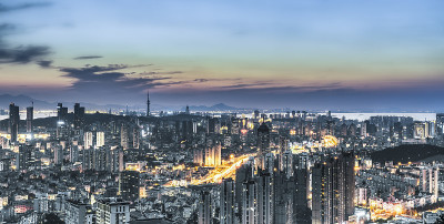 青岛城市建筑景观与天际线