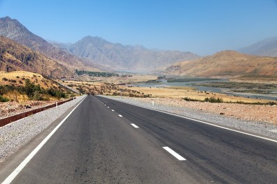 塔吉克斯坦帕米尔公路、潘吉河、帕米尔山脉