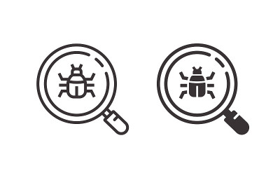 反病毒图标在白色的背景。矢量插图。