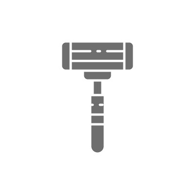 Disposable shaving razor gray icon. Isolated on wh