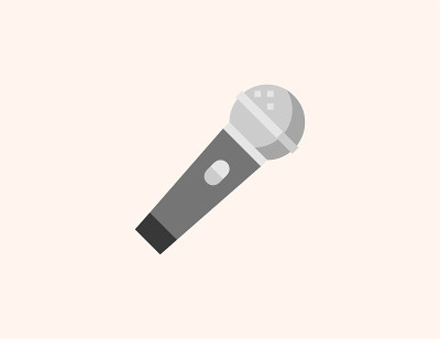 Microphone vector icon. Isolated microphone flat c