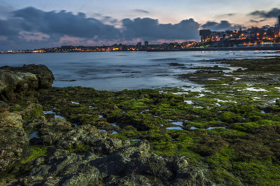 葡萄牙,Cascais。大西洋沿岸，傍晚时分。