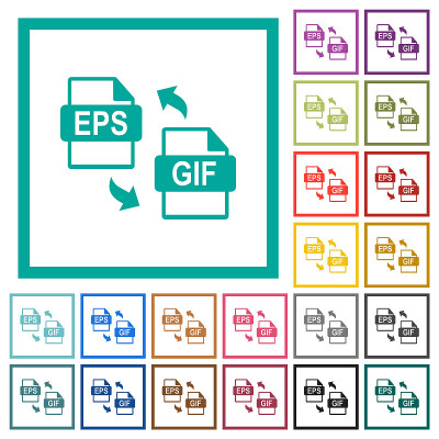 EPS GIF文件转换平面彩色图标与象限帧