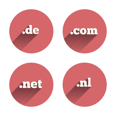 顶级域名的迹象。De, Com, Net和Nl