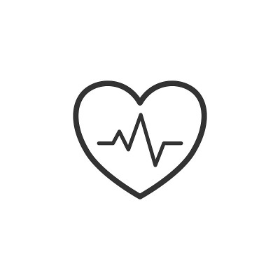 心电图轮廓图标。医疗保健，医疗支持标志。矢量插图。