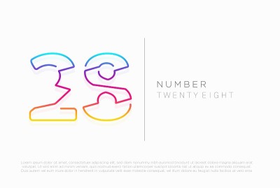 数字28 28标志图标设计，矢量模板