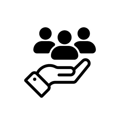 客户服务图标向量。全方位的客户服务。与人。矢量插图。