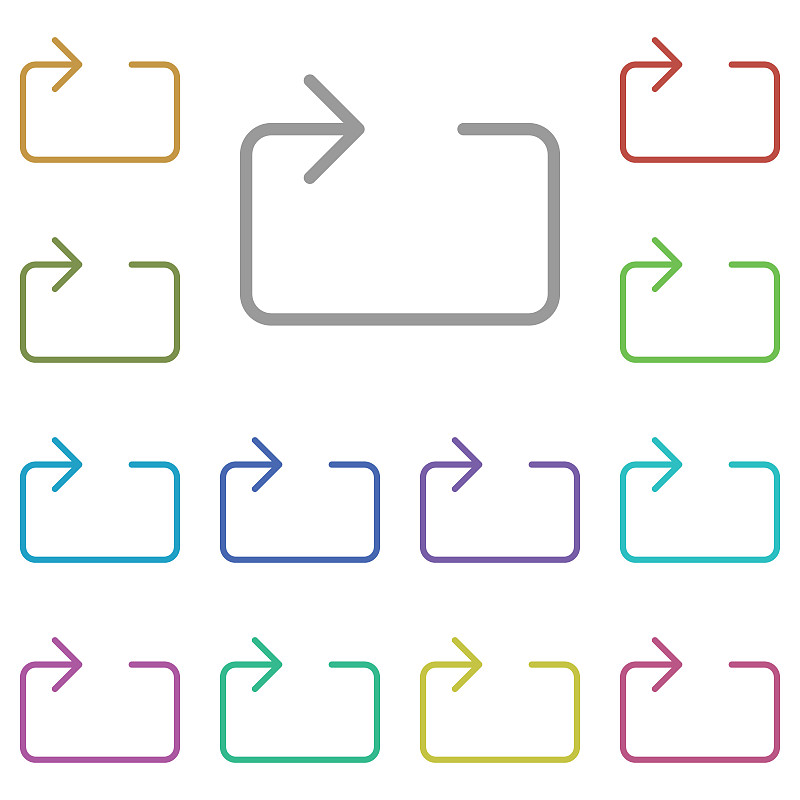 箭头,循环图标。简单的细线，轮廓矢量元素箭头图标设置为用户界面和用户体验，网站或移动应用程序在白色背