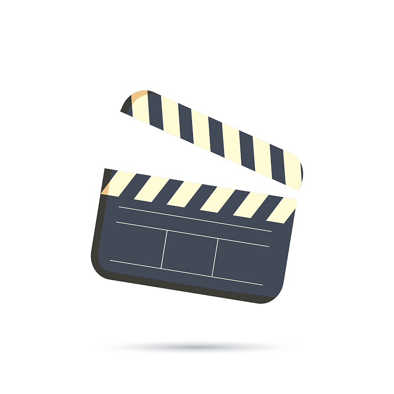 Clapperboard vector icon isolated on white backgro