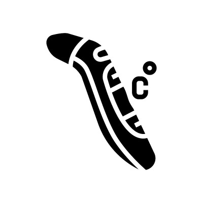 温度计触摸式字形图标矢量插图