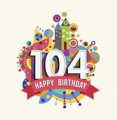 生日快乐104年贺卡海报颜色