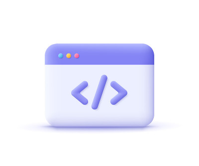 Web开发的概念。网站编码，网页。3 d矢量图标。卡通最小的风格。
