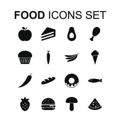 食物图标集。矢量图