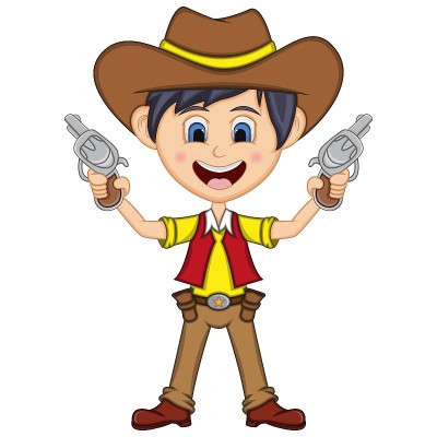 Cowboy with gun cartoon vector illustration