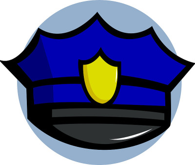 警察戴着帽子