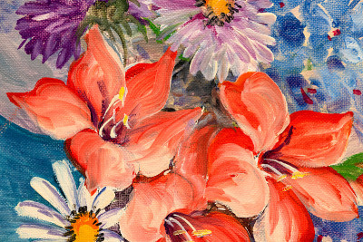花卉花束静物油画