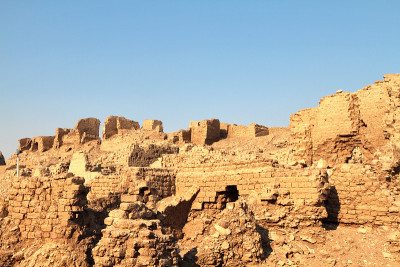 杂志和围墙，Medinet Habu，底班墓地，卢克索，埃及