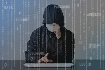 网络犯罪图像，黑客利用个人电脑
