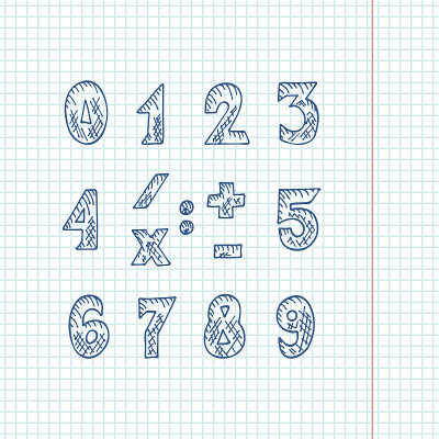 手绘涂鸦数字