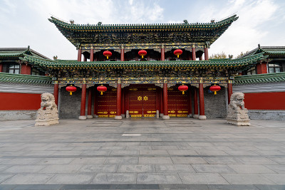 中国山西省太原市中国古代政府建筑的大门