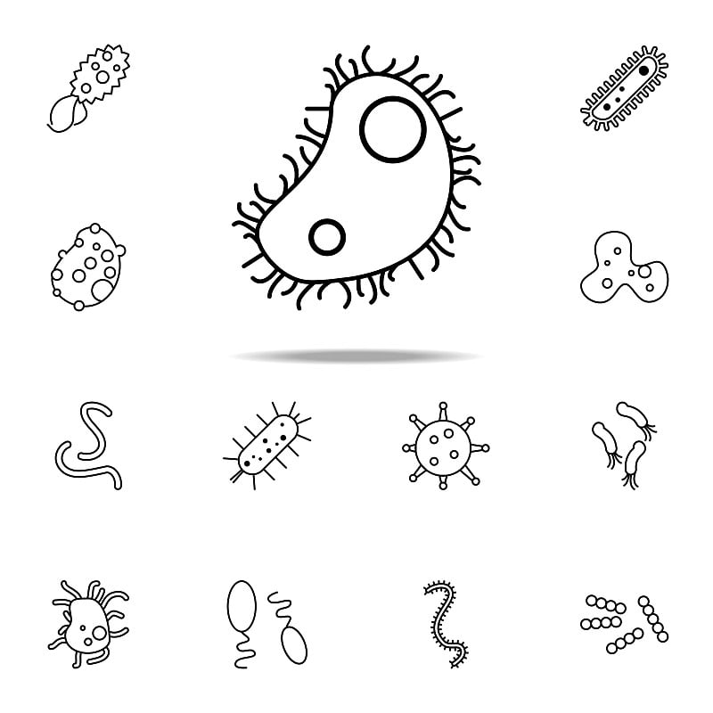 病毒图标。细菌图标普遍设置为网络和移动