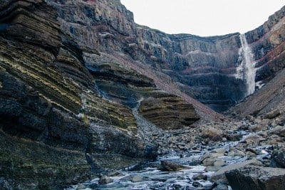 Hengifoss,冰岛。冰岛。