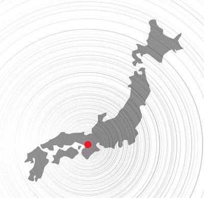 日本大阪地震符号与圆形振动在白纸背景，音频波形概念，设计教育，科学和新闻，矢量插图。